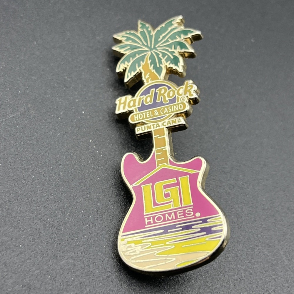 Hard Rock Hotel & Casino Punta Cana LGI Homes Guitar Palm Tree Lapel Hat Pin